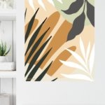 Earthy Tropical Leaves metal wall art print, view 4