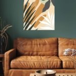 Earthy Tropical Leaves metal wall art print, view 5