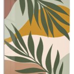 Earthy Tropical Leaves metal wall art print
