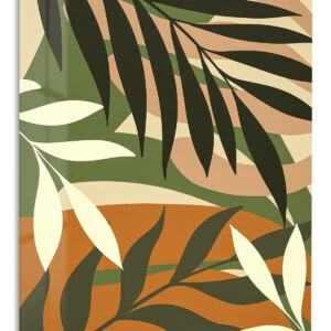 Earthy Botanical Canopy metal wall art print