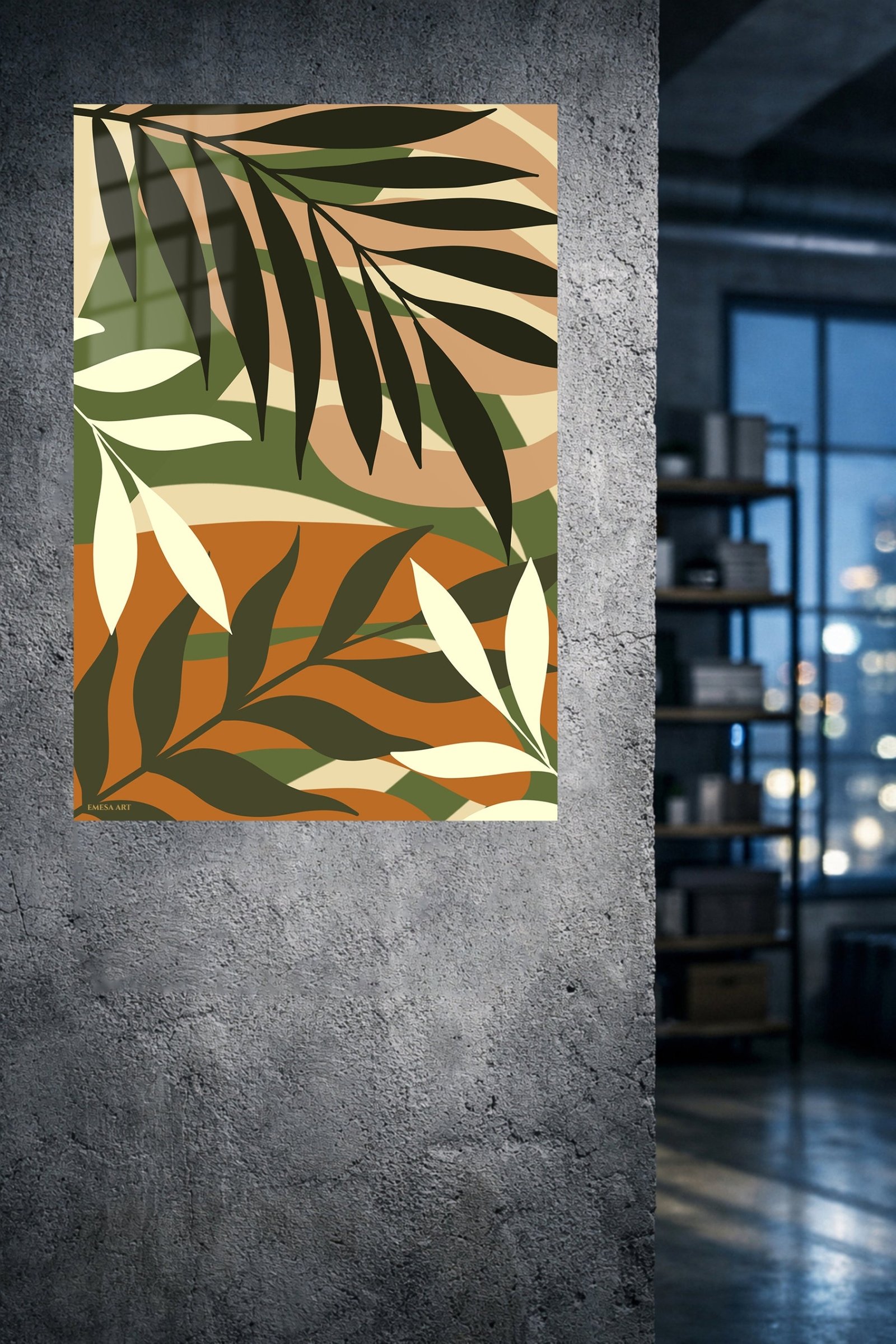 Earthy Botanical Canopy metal wall art print, view 4