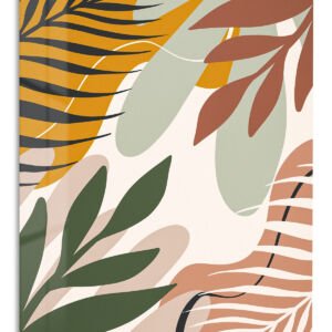 Earthy Botanical Layers metal wall art print