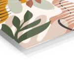 Earthy Botanical Layers metal wall art print, view 2