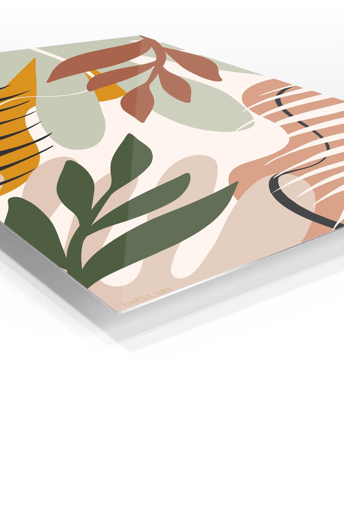Earthy Botanical Layers metal wall art print, view 2
