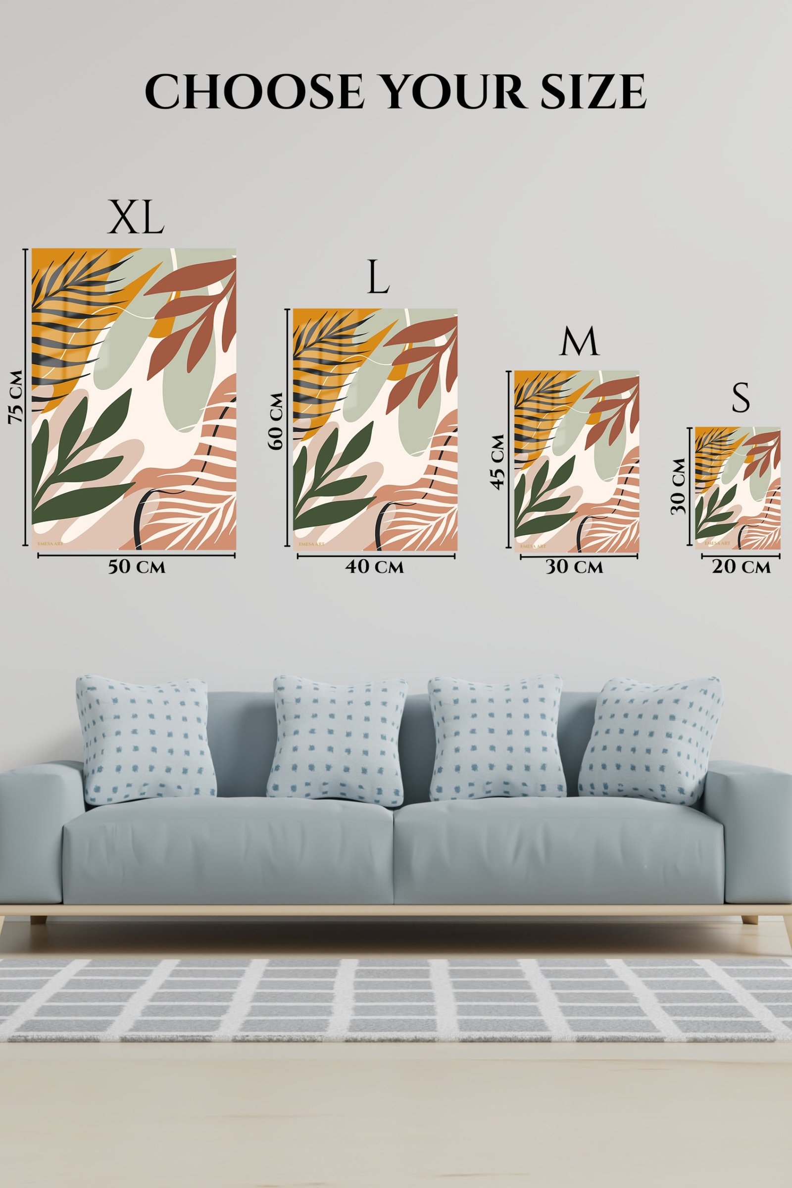 Earthy Botanical Layers metal wall art print, view 6