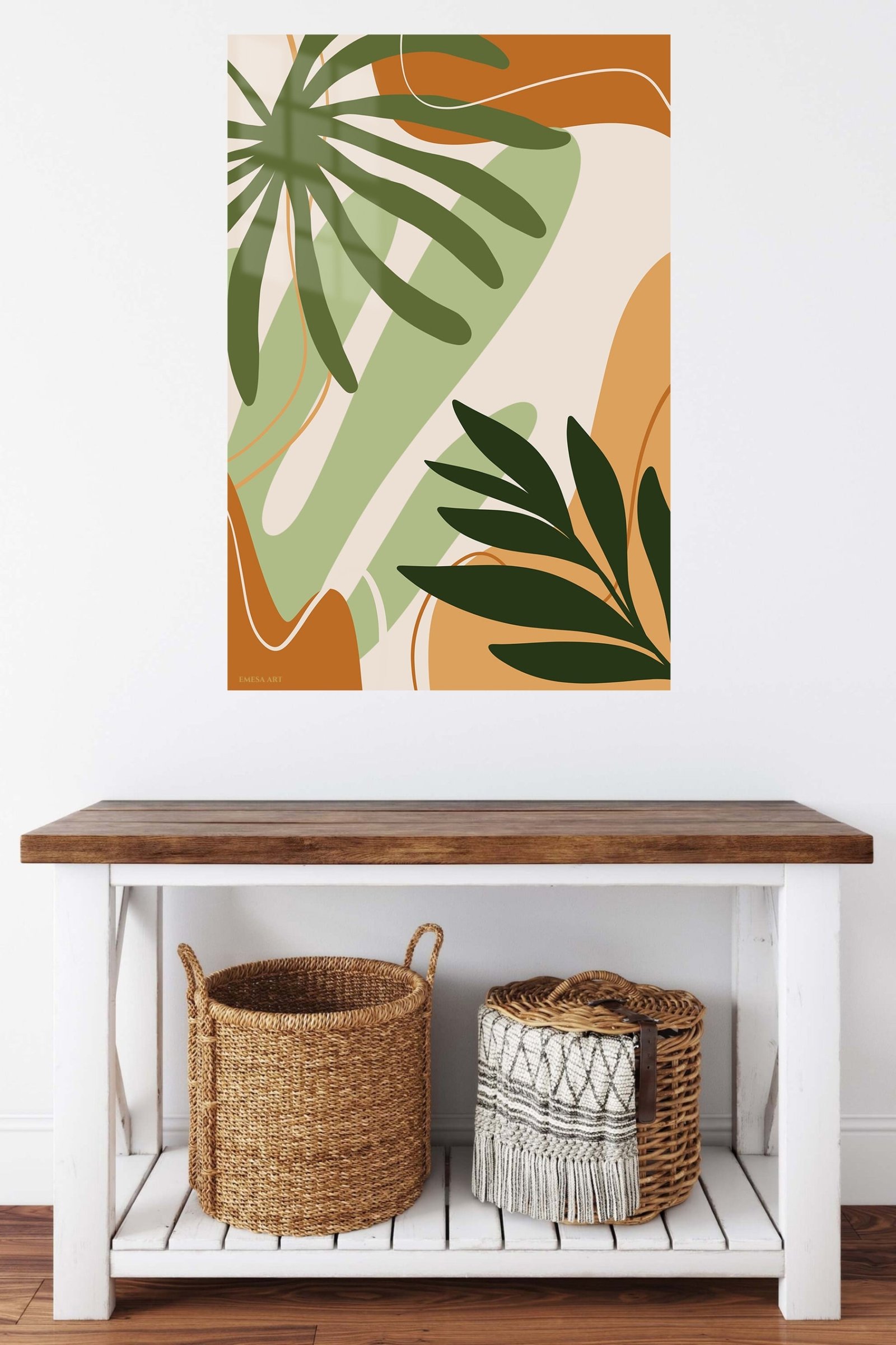 Abstract Tropical Foliage metal wall art print, view 5