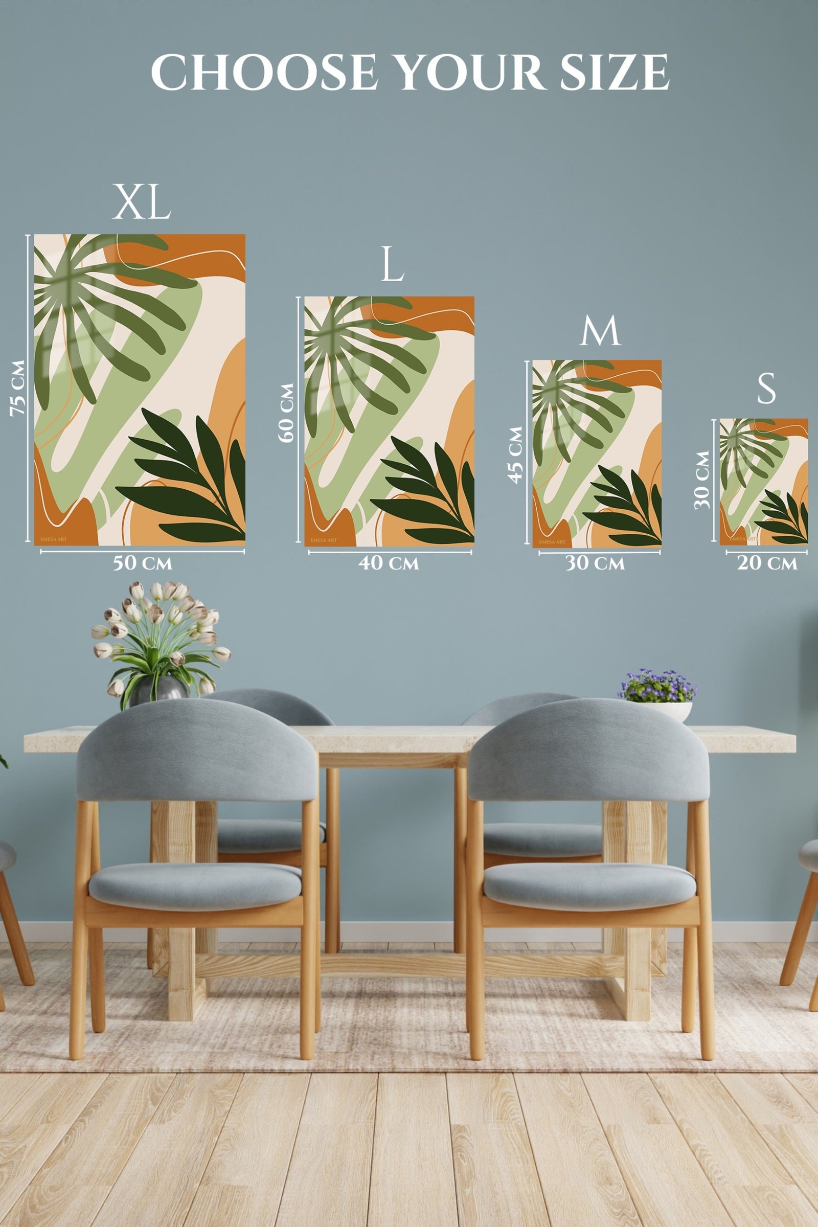 Abstract Tropical Foliage metal wall art print, view 6