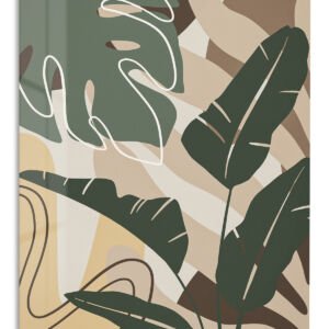 Earthy Tropical Leaves metal wall art print