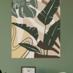 Earthy Tropical Leaves metal wall art print, view 4