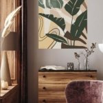 Earthy Tropical Leaves metal wall art print, view 5