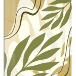 Olive Botanical Flow metal wall art print