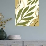 Olive Botanical Flow metal wall art print, view 4