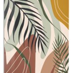 Earthy Tropical Leaves metal wall art print
