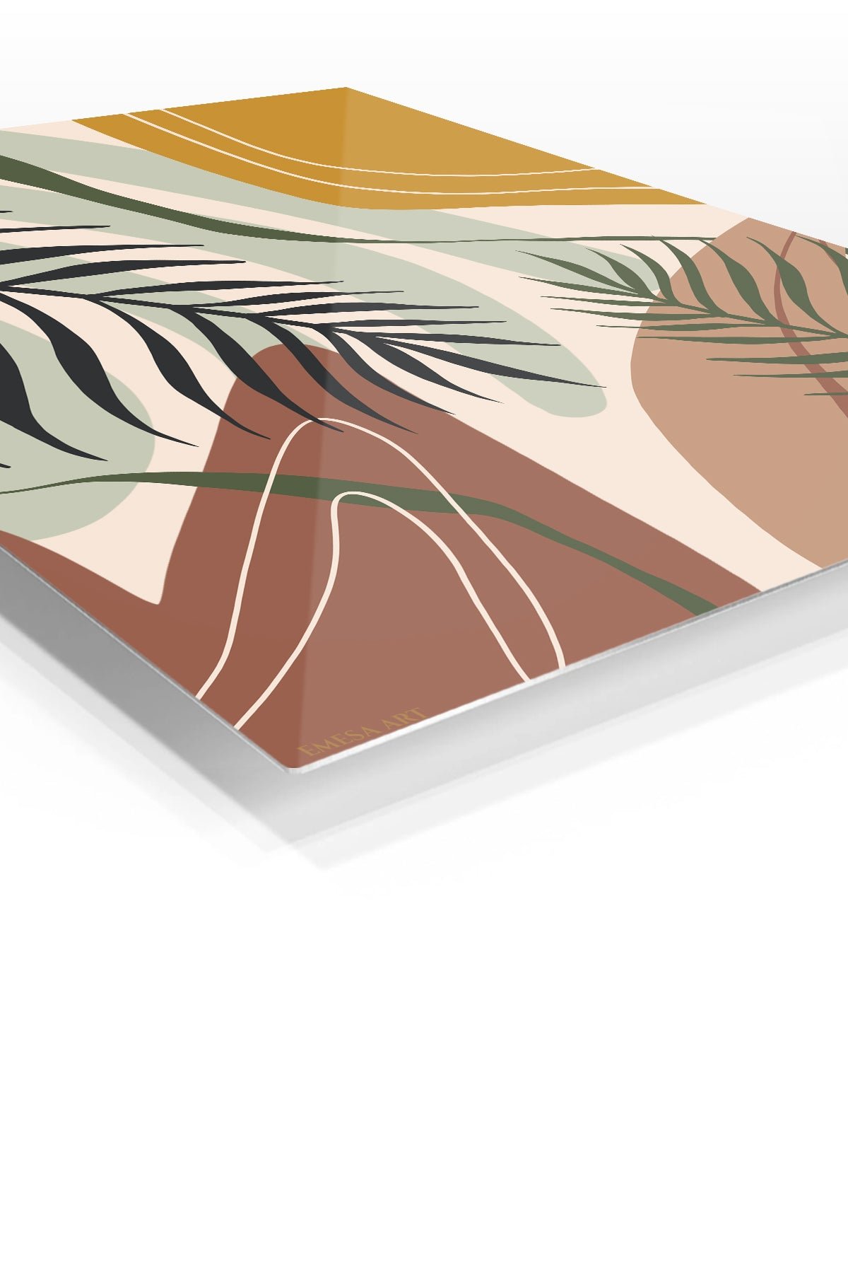 Earthy Tropical Leaves metal wall art print, view 2
