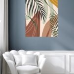 Earthy Tropical Leaves metal wall art print, view 5