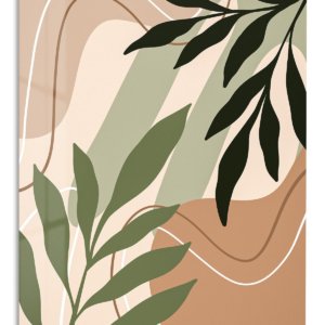 Earthtone Botanical Silhouette metal wall art print
