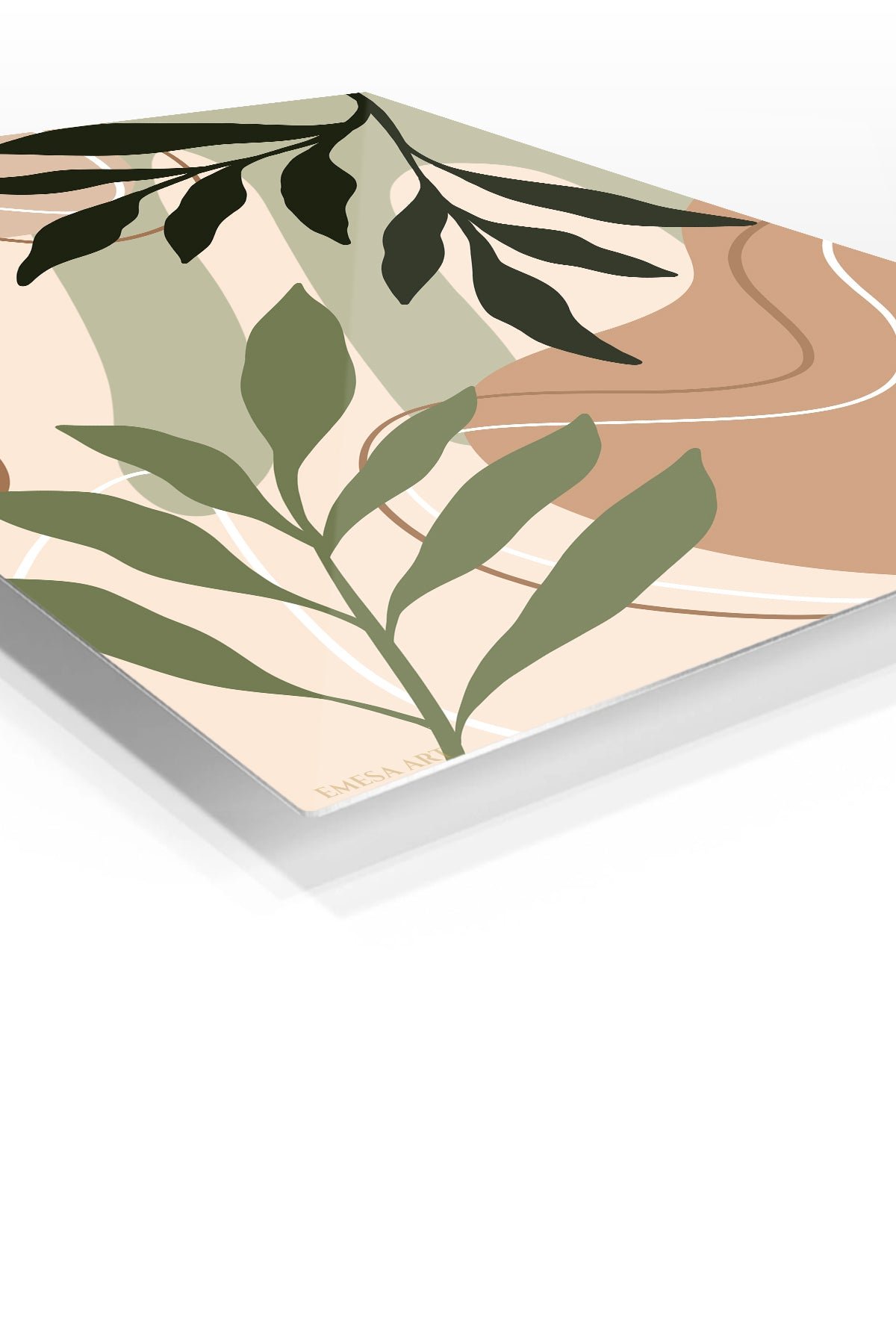 Earthtone Botanical Silhouette metal wall art print, view 2
