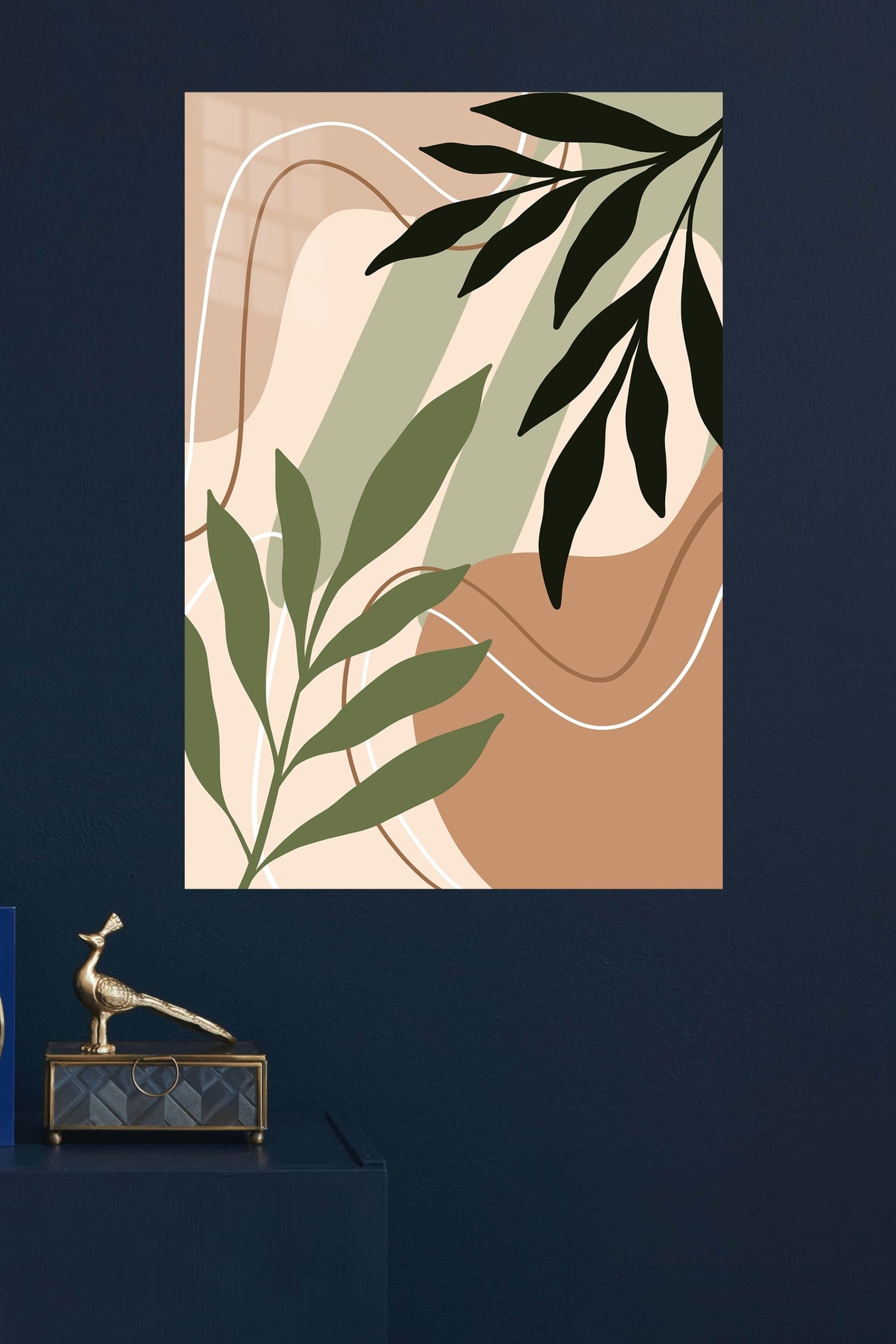 Earthtone Botanical Silhouette metal wall art print, view 4