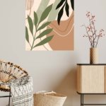 Earthtone Botanical Silhouette metal wall art print, view 5