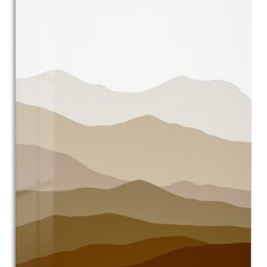 Earthtone Layered Hills metal wall art print