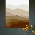 Earthtone Layered Hills metal wall art print, view 4