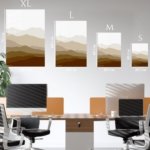 Earthtone Layered Hills metal wall art print, view 6