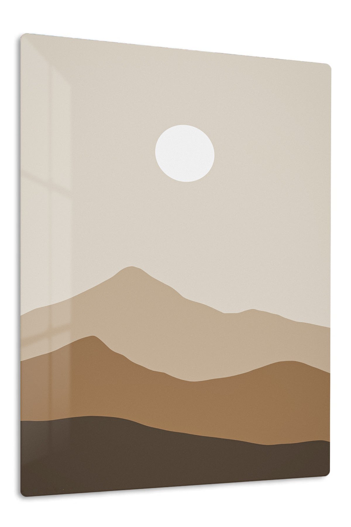Earth Tone Mountain Sun metal wall art print