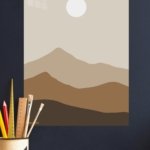 Earth Tone Mountain Sun metal wall art print, view 4