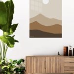 Earth Tone Mountain Sun metal wall art print, view 5