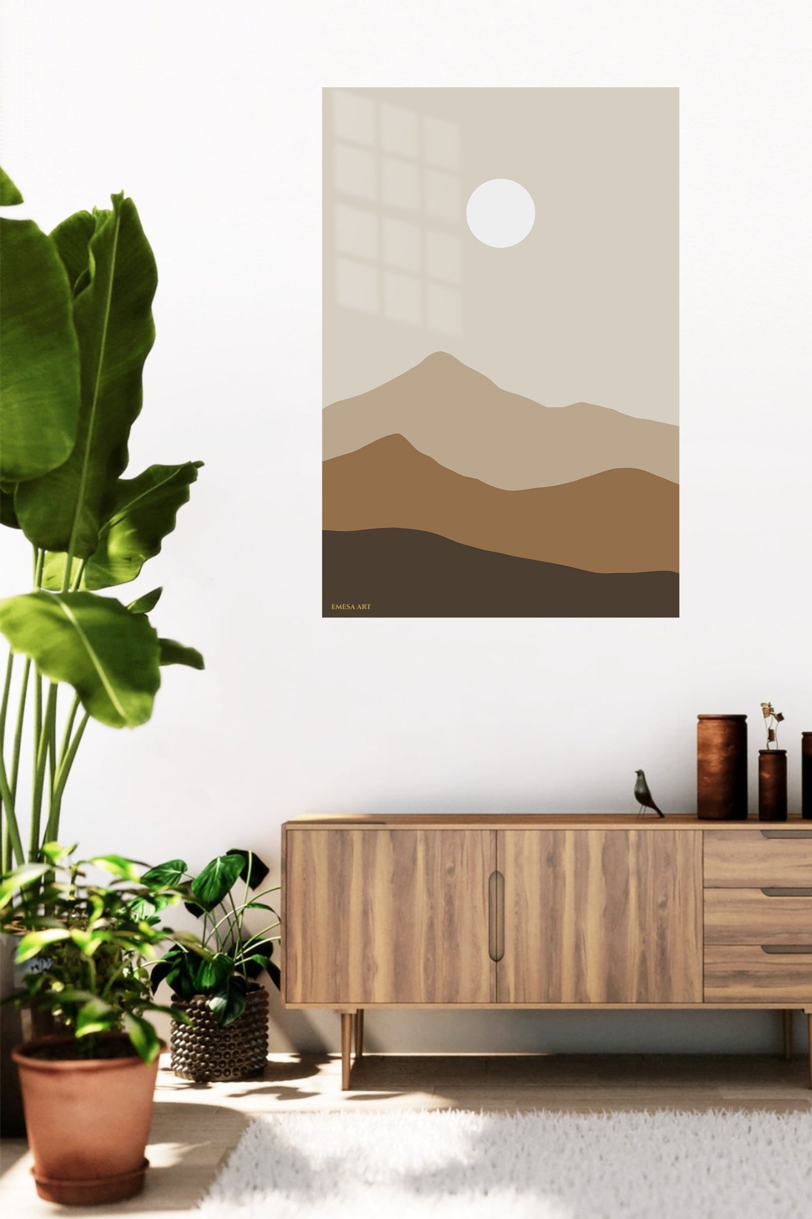 Earth Tone Mountain Sun metal wall art print, view 5