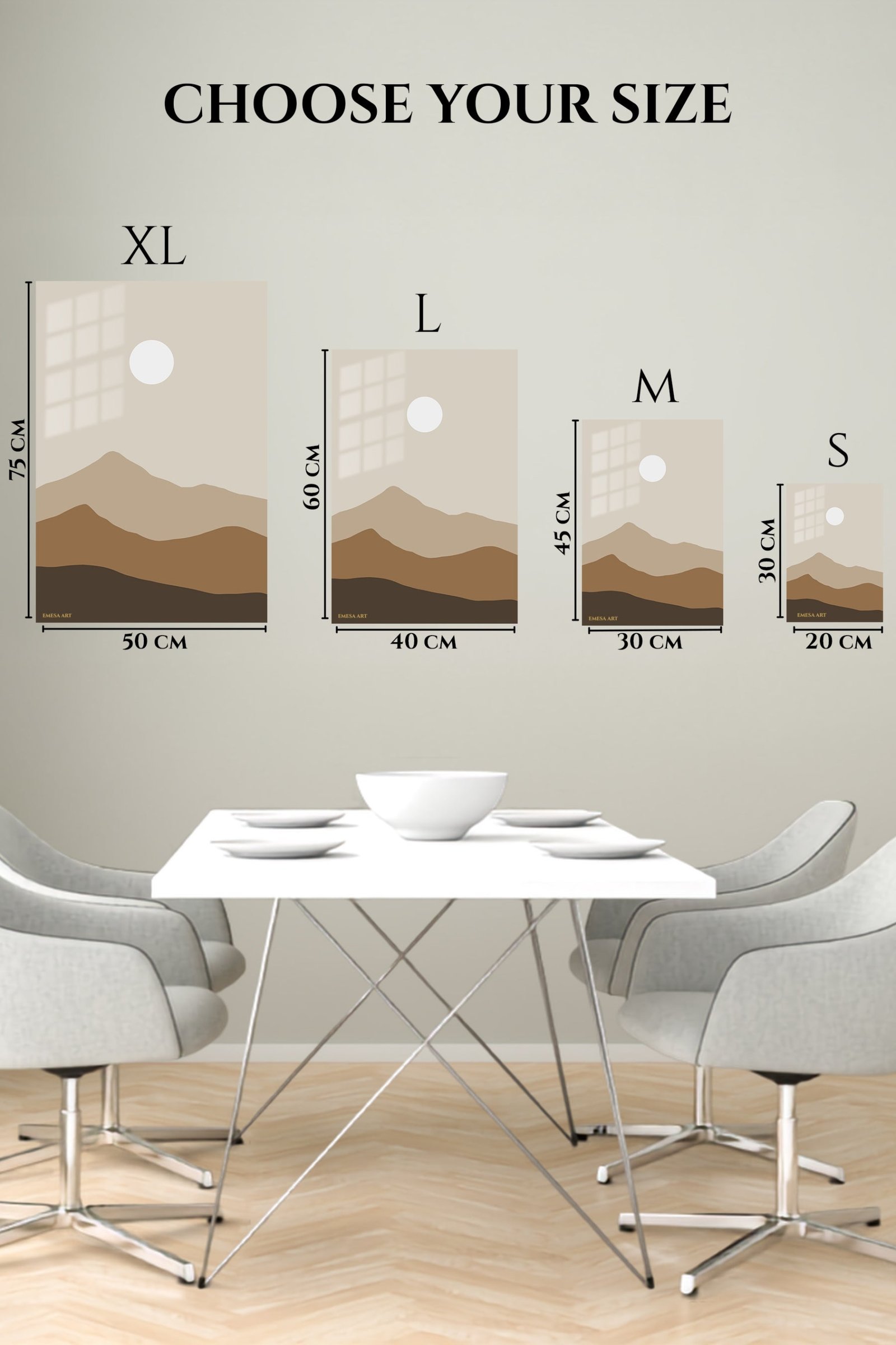 Earth Tone Mountain Sun metal wall art print, view 6