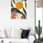 Ochre Sun Tropical Leaves metal wall art print, view 5