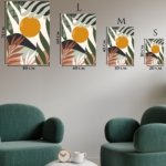 Ochre Sun Tropical Leaves metal wall art print, view 6