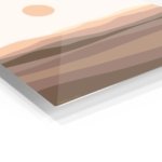 Terracotta Sun Over Layered Hills metal wall art print, view 2