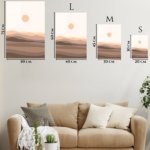 Terracotta Sun Over Layered Hills metal wall art print, view 6