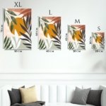 Ochre Sun Tropical Leaves metal wall art print, view 6
