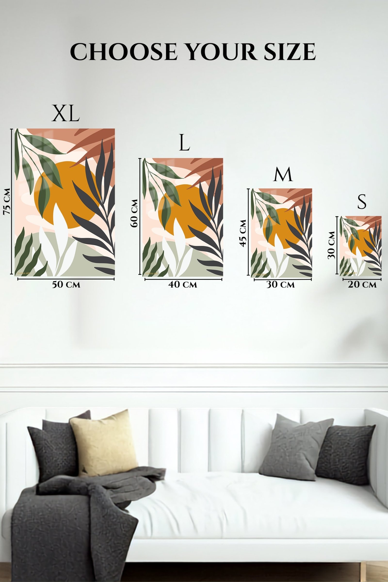 Ochre Sun Tropical Leaves metal wall art print, view 6