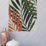 Earthy Tropical Leaf Silhouettes metal wall art print, view 4
