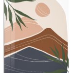 Earthy Mountain Sunscape metal wall art print