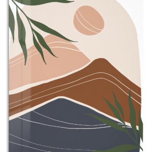 Earthy Mountain Sunscape metal wall art print