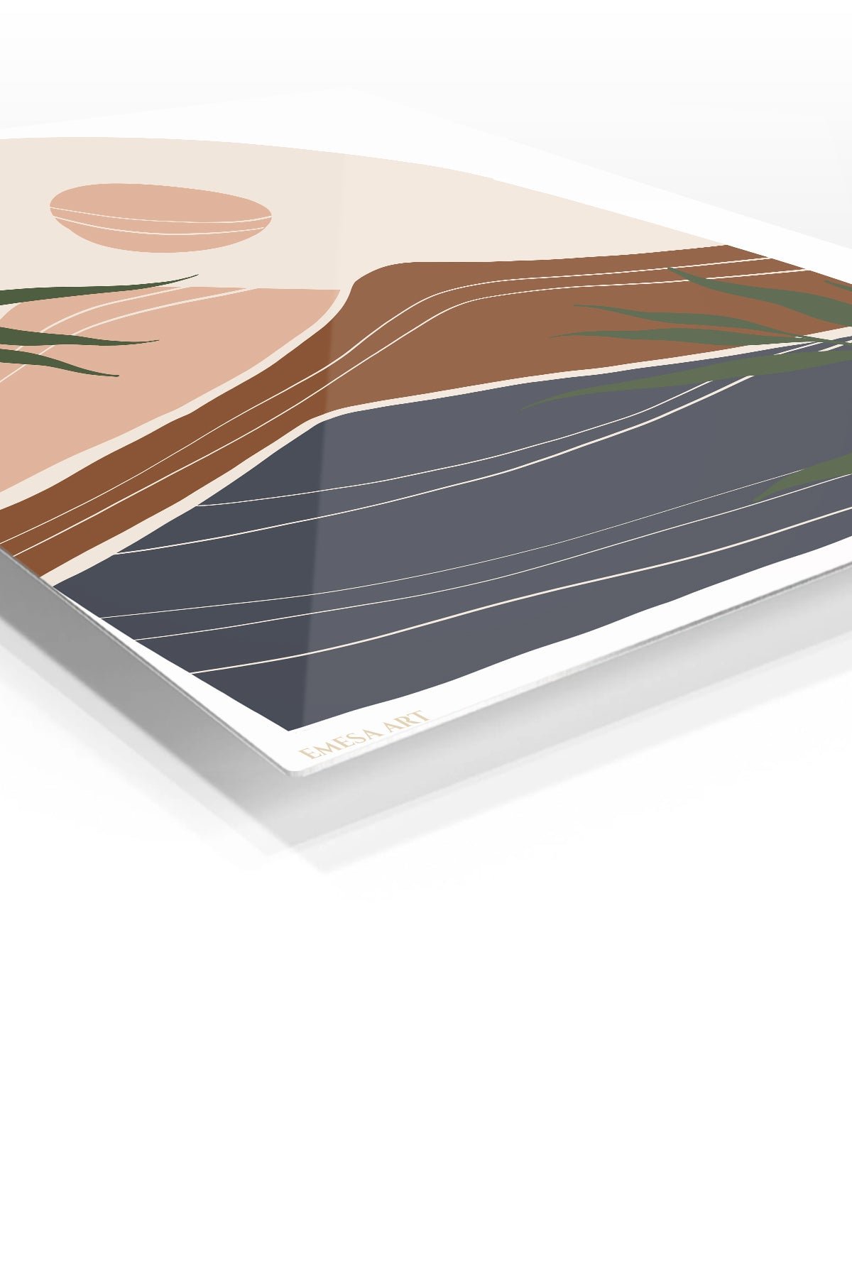 Earthy Mountain Sunscape metal wall art print, view 2