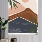 Earthy Mountain Sunscape metal wall art print, view 4