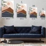 Earthy Mountain Sunscape metal wall art print, view 6