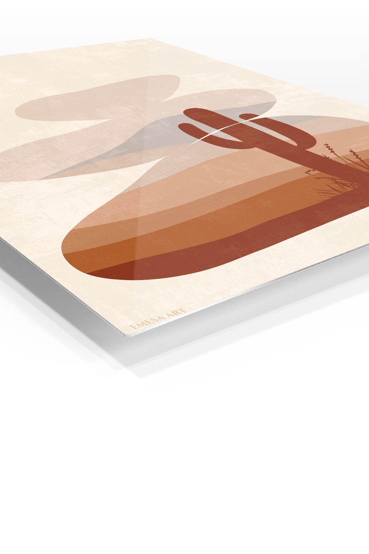 Terracotta Desert Cactus metal wall art print, view 2
