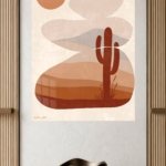 Terracotta Desert Cactus metal wall art print, view 4