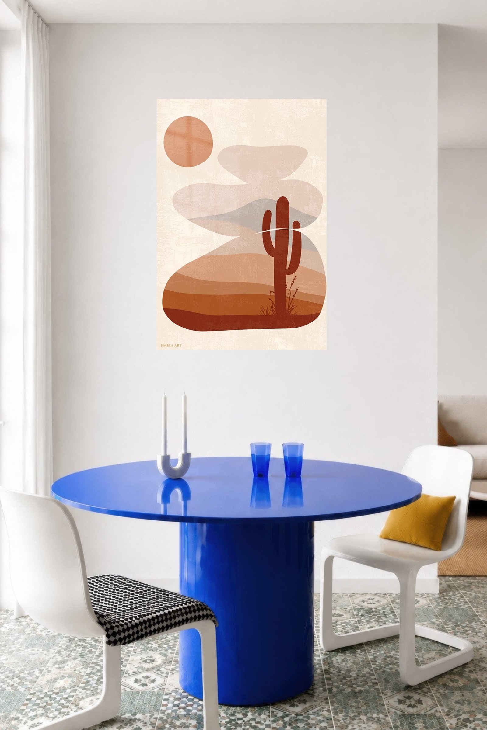 Terracotta Desert Cactus metal wall art print, view 5