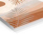 Terracotta Sun and Palm Fronds metal wall art print, view 2