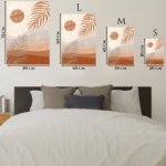 Terracotta Sun and Palm Fronds metal wall art print, view 6