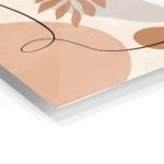 Terracotta Leaf Line Abstract metal wall art print, view 2