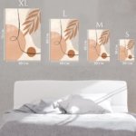 Terracotta Leaf Line Abstract metal wall art print, view 6